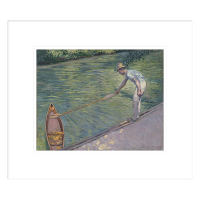 A Man Docking His Skiff by Gustave Caillebotte - Framed Giclee Print