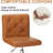 Brown Armless Ergonomic Adjustable Swivel Office Chair with Wheels – Modern Rolling Computer Desk Chair, Comfortable Task Chair for Home Office, Study, or Vanity-59812340