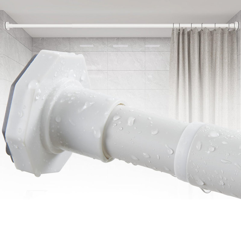 Tringle à rideau de douche Tension sans perçage, 29 à 85 pouces, tringle de douche réglable pour salle de bain, Blanc