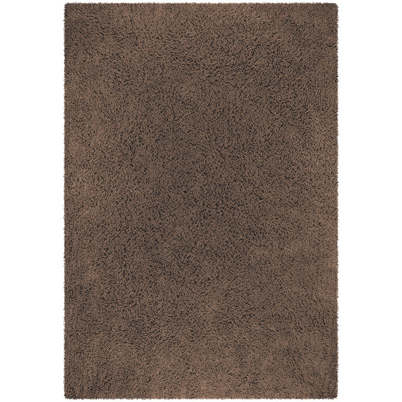 Ellington Authentic Hand-Woven Handcrafted Brown Solid Cotton Shag Area Rug, Rectangle 2' x 3', Brown