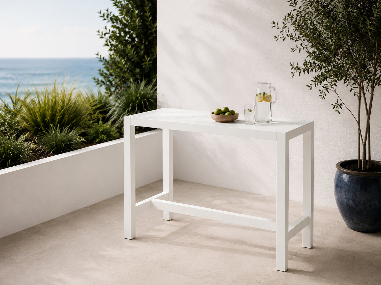 Betty 59" Patio Dining Table, White