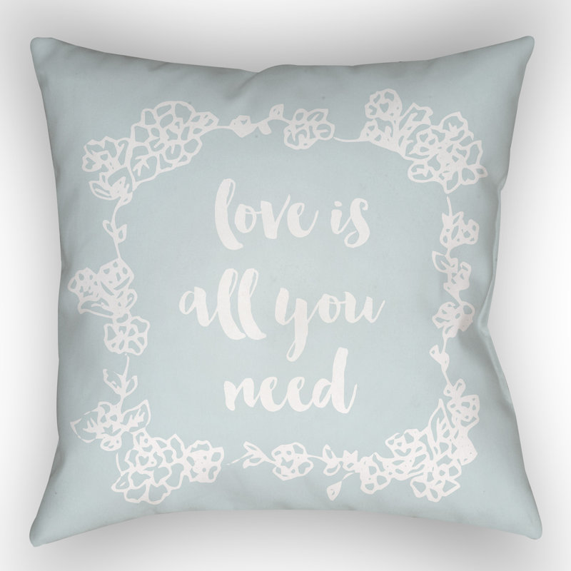  Indoor/Outdoor Throw Pillow, 18" H x 18" W x 4" D, Blue