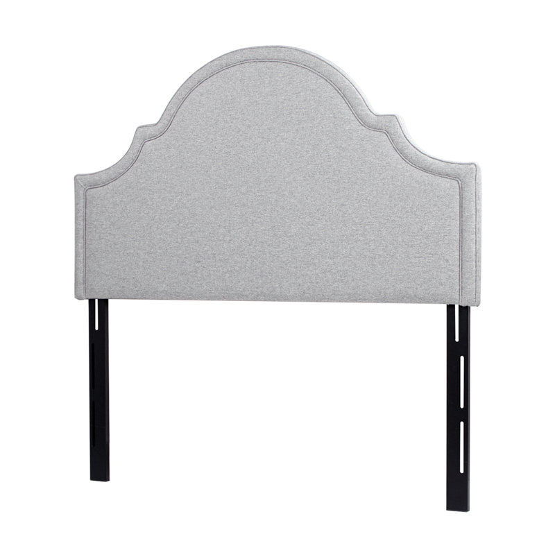 Catherine Upholstered Queen Headboard, Light Grey Polyester