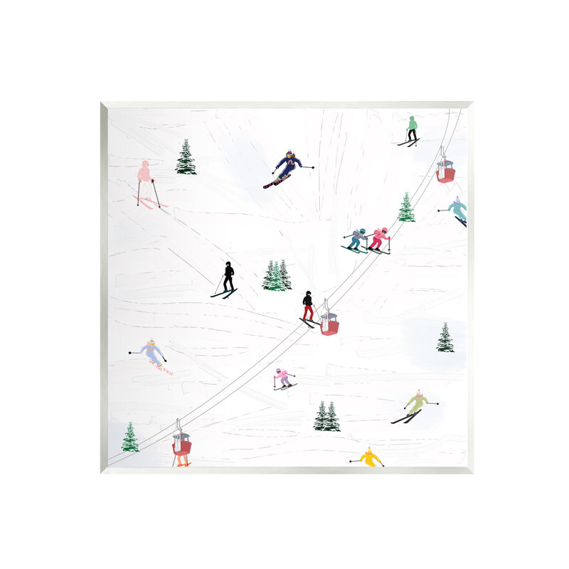 Ax-358-Wood " People On Ski Slopes " by Ashley Singleton