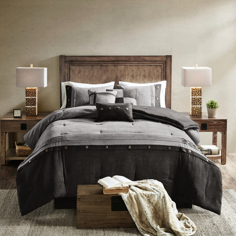 Édredon 7 pièces très grand gris - Faux suède, courtepointe en suède à vapeur doux et confortable, Gris