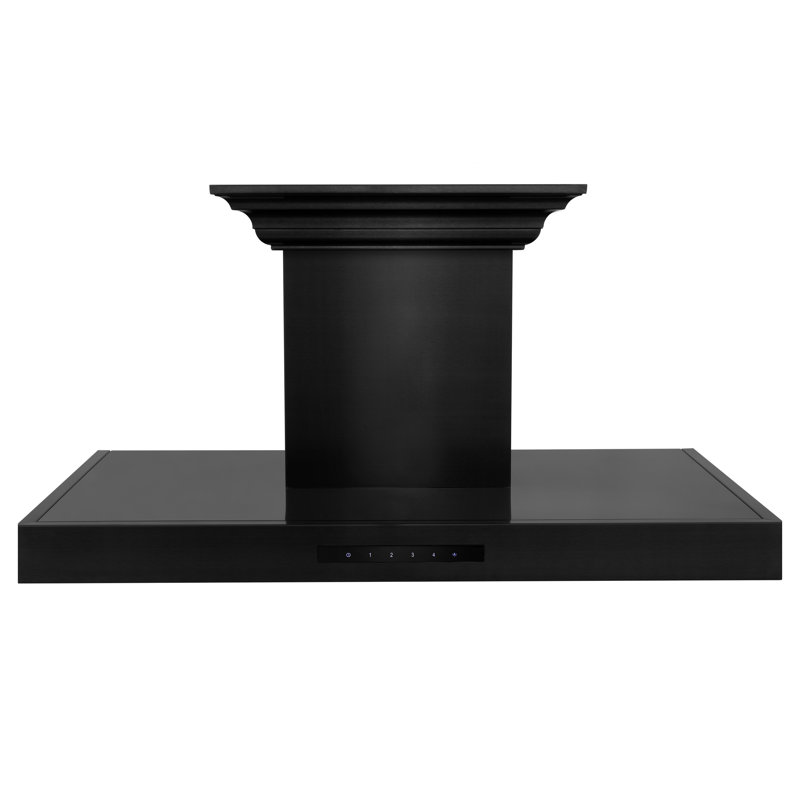 30" 400 CFM Ducted Wall Mount Range Hood, Black Stainless Steel, 30"
