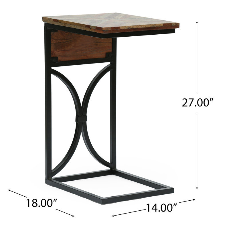 Solid Wood Top End Table