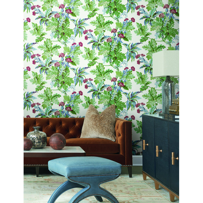 Briarwood Floral Matte Wallpaper Double Roll, White