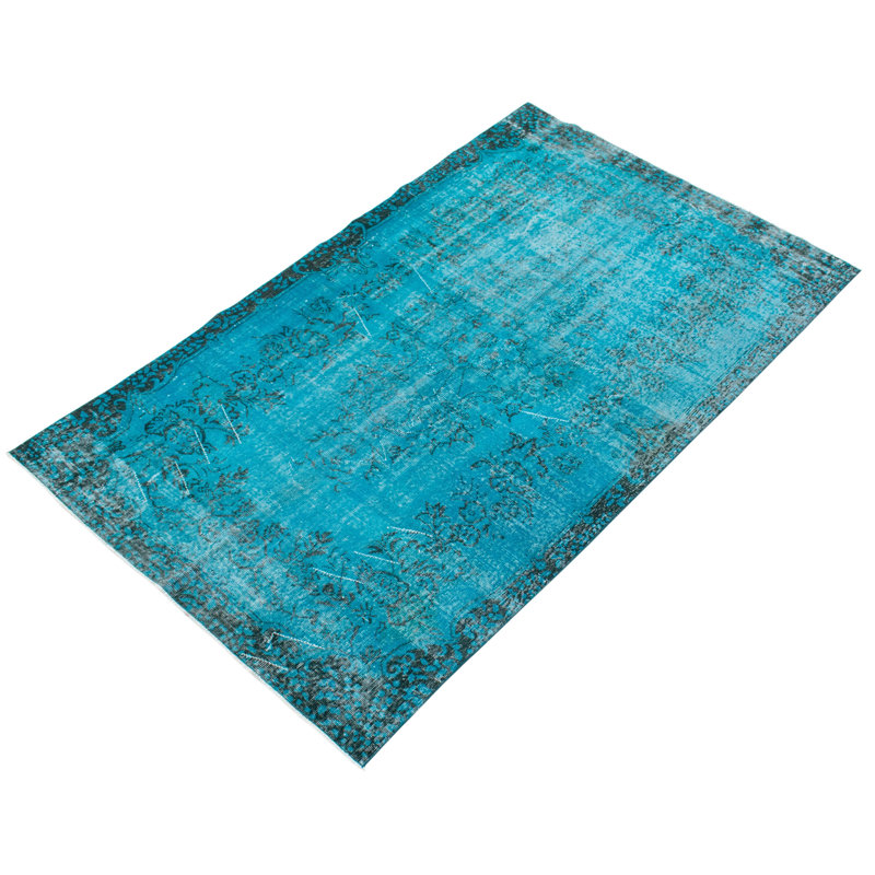 Tapis unique en laine noué à la main de style années 2000 de 5 pi 5 po x 8 pi 10 po Olenolin