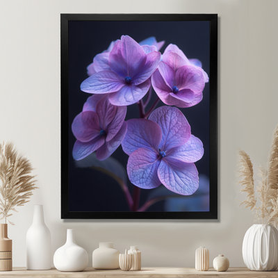 Beauté éthérée, hortensia bleu mauve, photo II - art mural hortensia