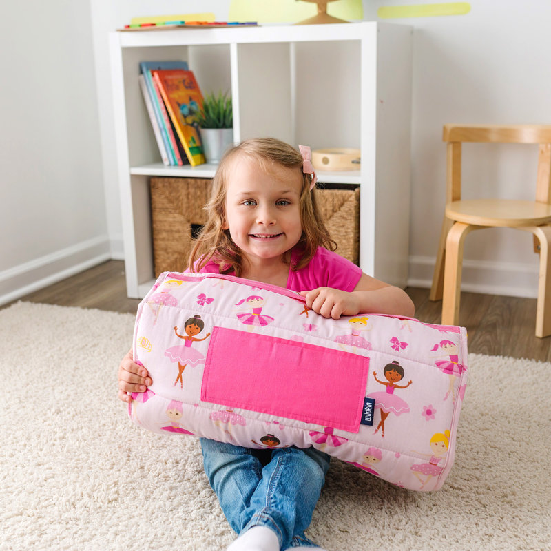 Wildkin Kids Original Nap Mat – Cozy Kids Sleep Mat with Pillow, Ideal for School & Travel - Ballerina, Ballerina