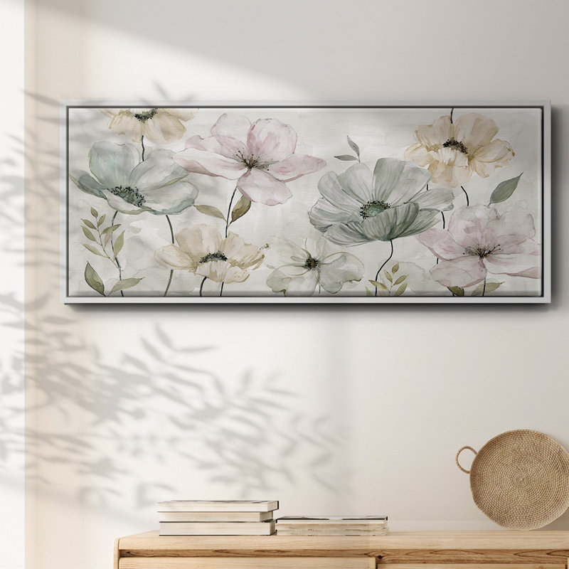 Garden Grays- Framed Canvas, 24" H x 60" W