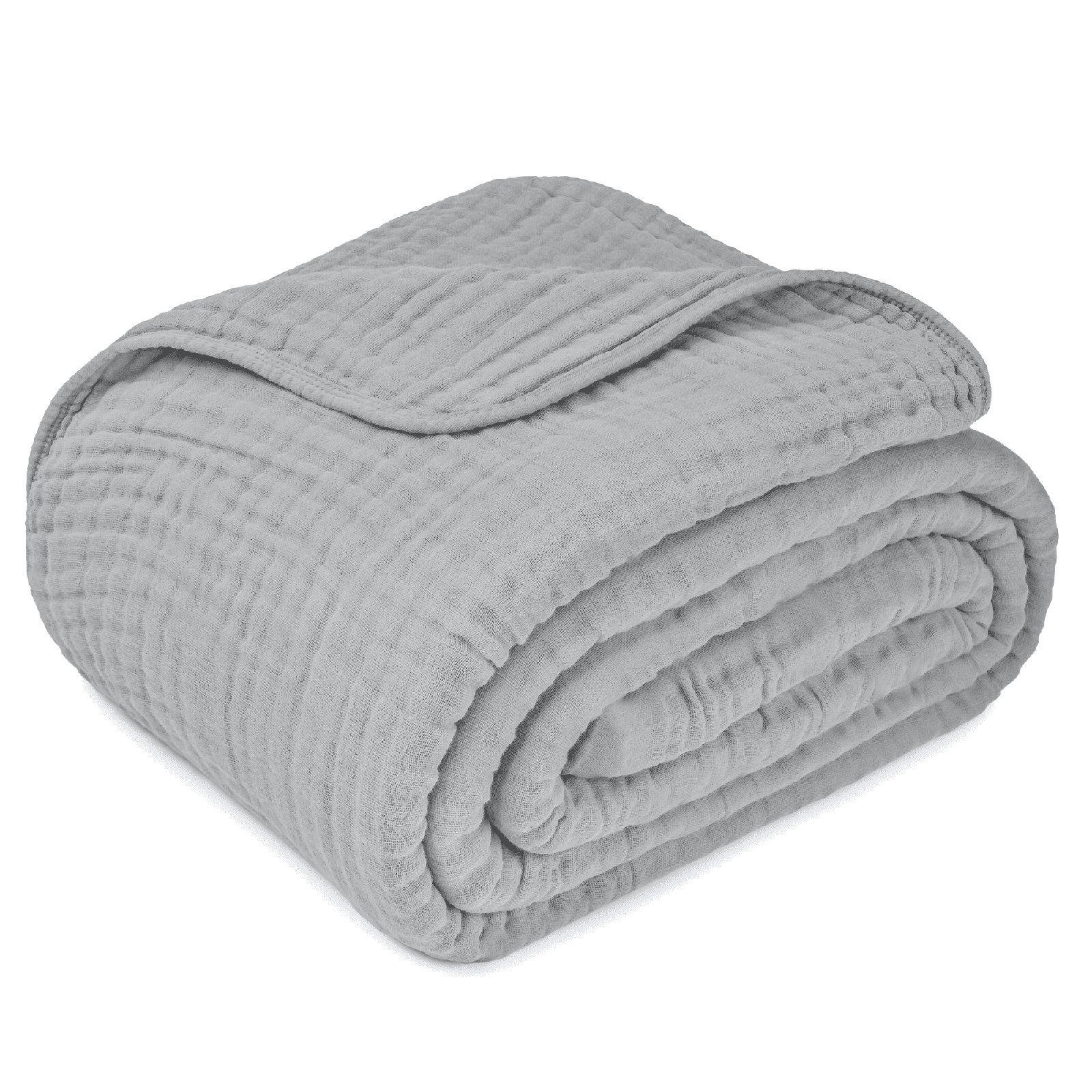 Karlina Cotton Muslin Throw Blanket, Throw, Gray