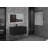 Moore39" black integrated Bathroom Sink wiht overflow