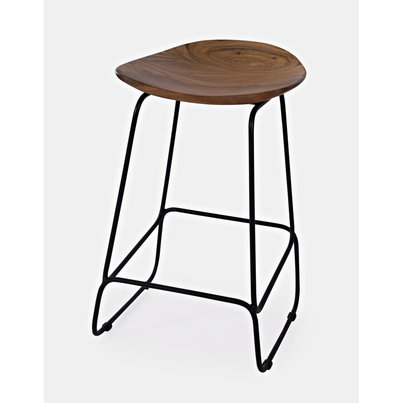 Gordonsville Counter Stool with Metal Frame, Chestnut