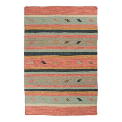 Hand Knotted Wool Area Rug in Red