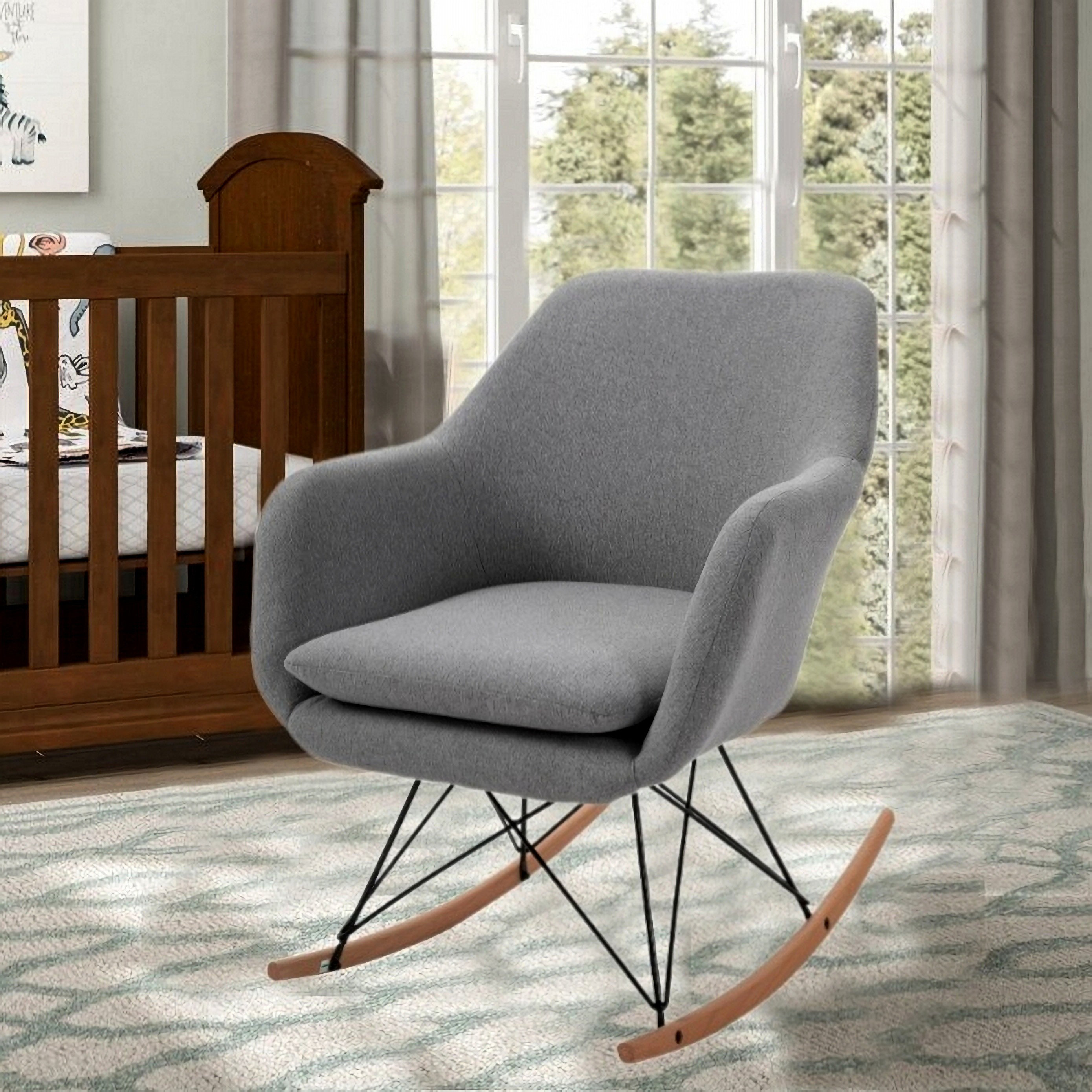 Gemma Violet Upholstered Rocking Chair | Wayfair