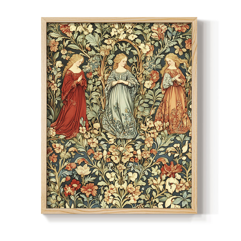 WM MORRIS Series DCCCLXVII Framed Print - Solid Wood, 11" H x 9" W