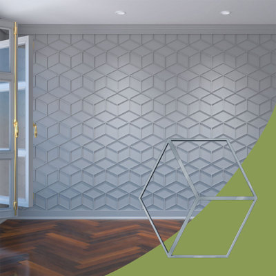 Petits panneaux muraux décoratifs en acrylique Pueblo, petit, l 11 3/8 po x H 11 3/8 po x T 1/8 po, gris foncé