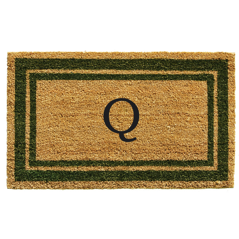 Tapis d'entrée antidérapant Stortz, Vert sauge / brun, Q, Rectangle 1 pi 6 po x 2 pi 6 po