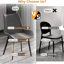 Chaise de salle à manger moderne avec pieds en métal noir Chai-2Pcs / Ctn-995242171