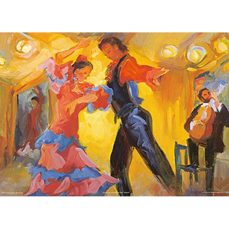La pareja del flamenco par Sharon Carson, reproduction d’art sur papier non encadrée
