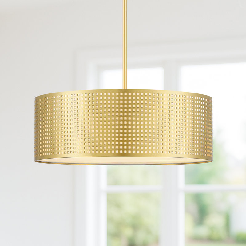 20 po Lustre tambour avec cadre doré