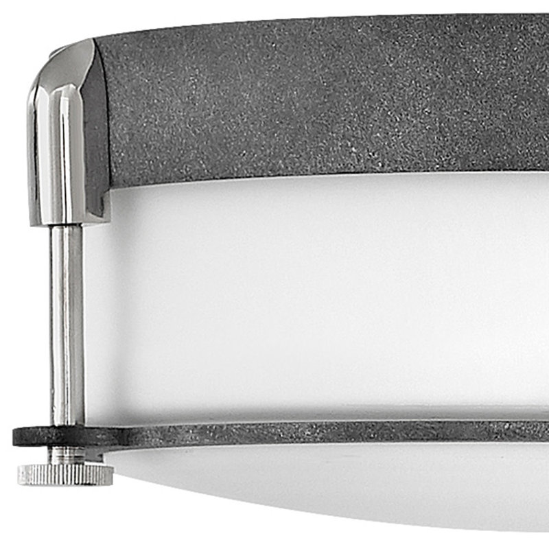 Plafonnier encastré cylindrique simple à 2 lumières 12,5 po Colbin, Zinc vieilli