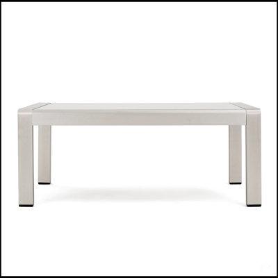 Table basse d'extérieur CAPE CORAL KD avec structure en aluminium durable et plateau en verre trempé, pour patio et jardin