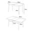 Table de salle à manger moderne extensible, travertin et noir, 59,1 po x 27,6 po x 29,5 po (largeur étendue: 59,1 po) | 100% panneau de particules enduit de mélamine, pieds en métal, capacité de charge de 59,0 lb | Élégant et fonctionnel pour les espaces de salle à manger contemporains