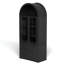 Armoires de présentation arquées noires, armoire de rangement haute de 71 po de hauteur avec portes en verre et tablettes réglables, pour la salle à manger-86523137
