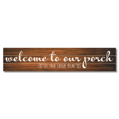 Welcome To Our Porch Decorative Outdoor Pallet Wood Sign