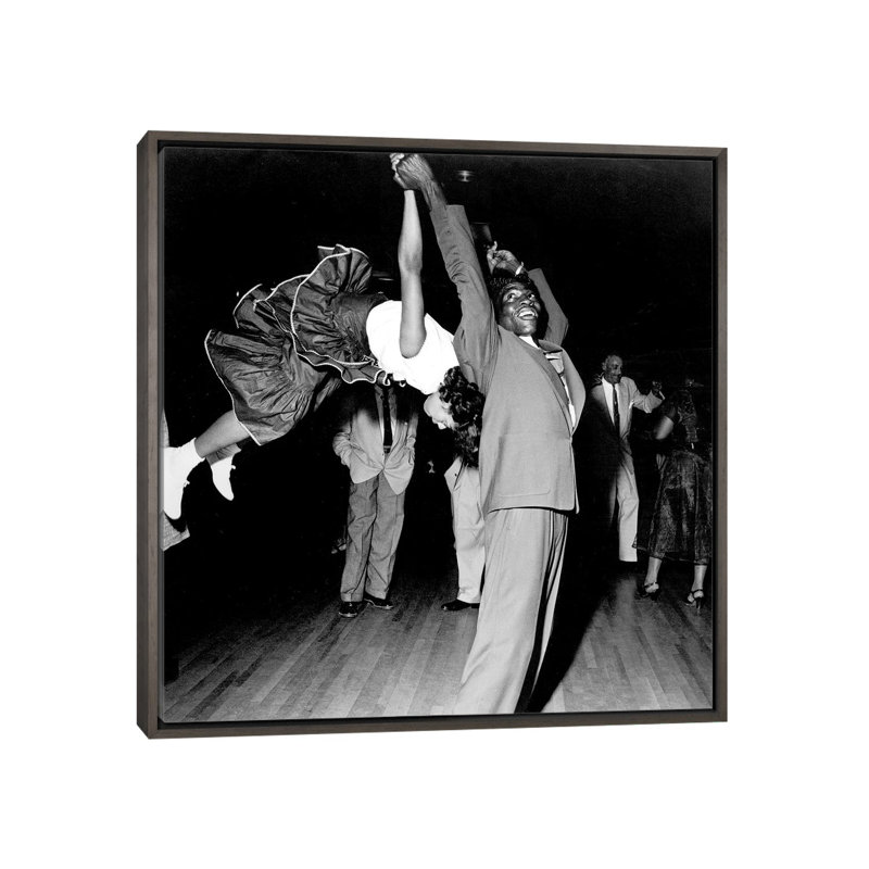 Couple dansant à la salle de bal Savoy, Harlem, 1947 - reproduction de photo, H 26 po x l 26 po x P 1,5 po, Pas de tapis