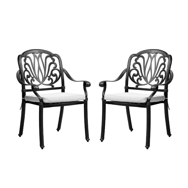 Sayer Rectangular 2 - Person Aluminum Bistro Set with Cushions, 72.5" H x 79.5" W x 79.5" D