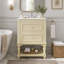 Meuble-lavabo de 20 po avec lavabo en céramique, armoire de rangement avec tablette ouverte, armoire de salle de bain rétro avec 2 tiroirs-269184624