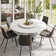Suzzie Modern Round Dining Table for 6, Sintered Stone Tabletop with Lazy Susan, Carbon Steel Base Pre-Assembly