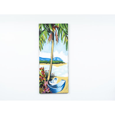 Summer Hand-painted Wall Canvas 47'' X 19'' - Artistic Splendor Art Captivating