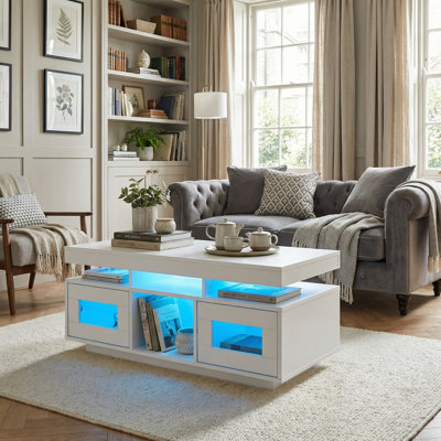 Pedestal Coffee Table with Storage