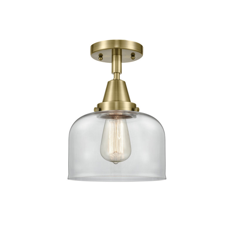 Plafonnier en verre, Laiton antique, Ampoule non incluse, Oui