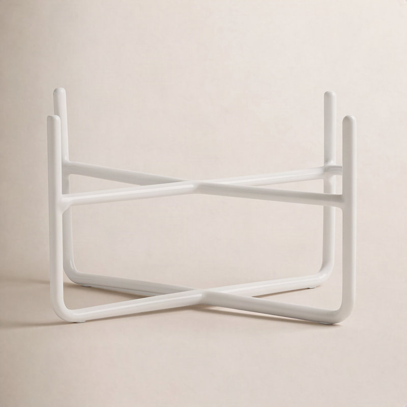 Simple Solid Dog Bowl Stand, Small (3.5"), White