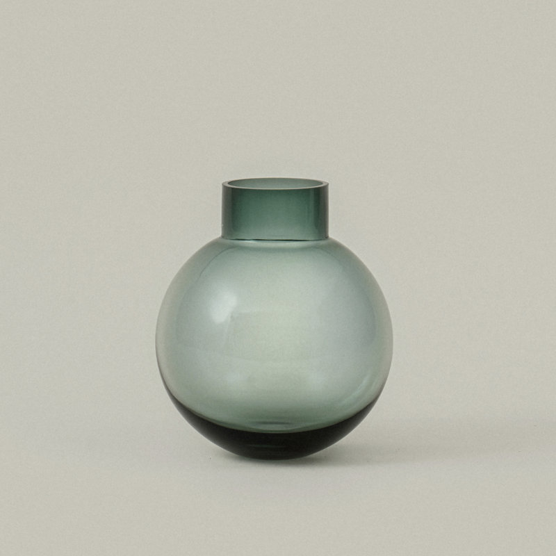 Vase boule en verre - vert, Vert