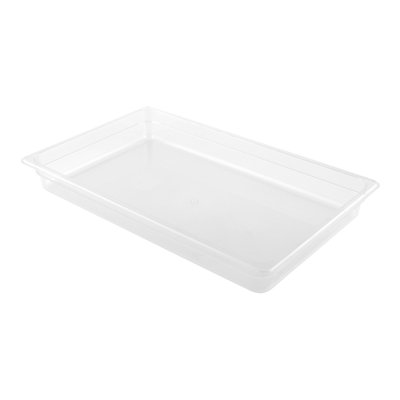 Restaurantware-2.5 Inch Deep Food Pans, 1 Full Size Commercial Food Storage Container - Freezable, Break-Resistant, Clear Plastic Cold Pans, Dishwashable, For Kitchens, Restaurants, Or Cafeterias