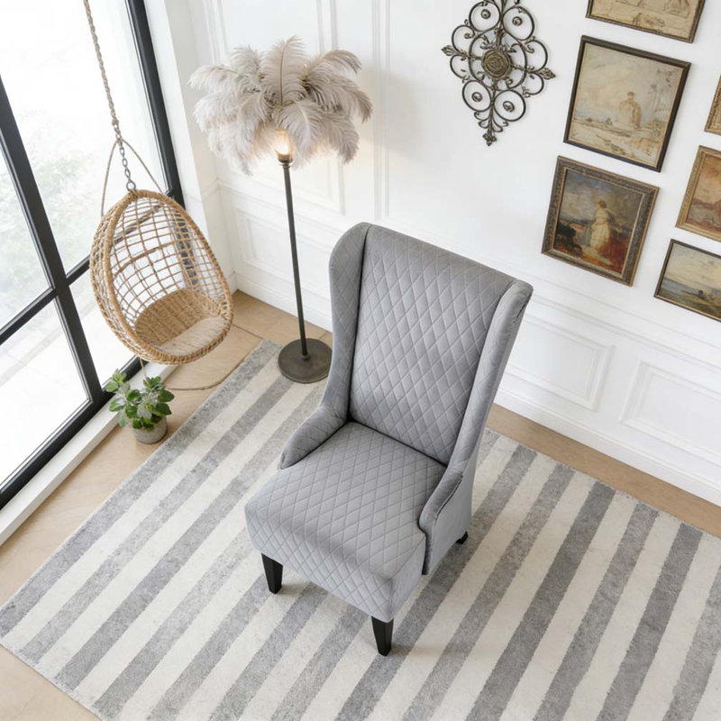 Fauteuil d'appoint en velours à haut dossier de 23,03 po de largeur