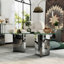 4 Piece Glass And Silver Living Room Table Set