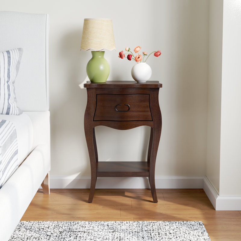 Frida 1 - Drawer Nightstannd, Dark Walnut