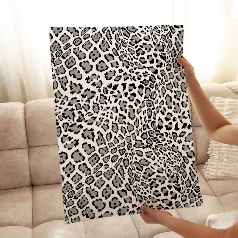 Animaux, motif léopard noir et blanc I, reproduction d'art moderne sans cadre, H 30 po x l 20 po