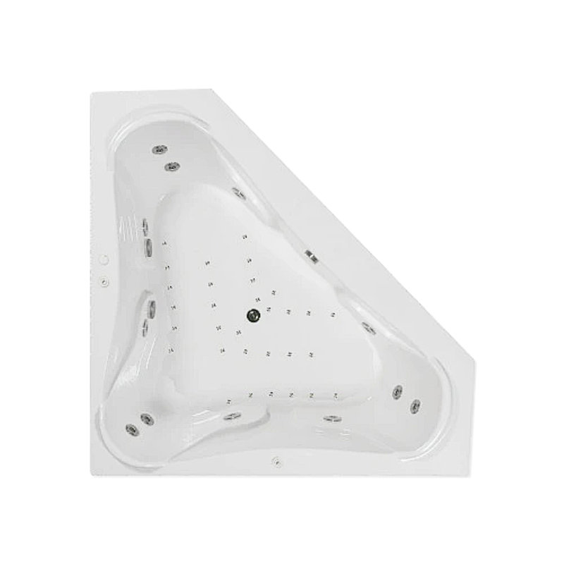 Baignoire de coin en acrylique 72 "x 72" avec drain central en blanc