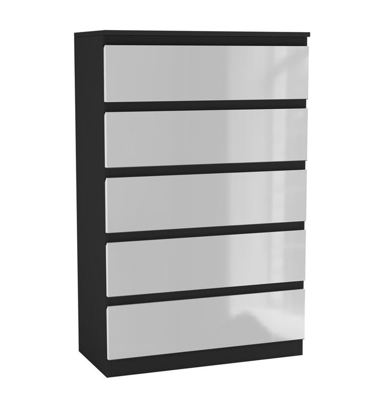 Amardev Wood Rectangle Accent Cabinet, Black/White