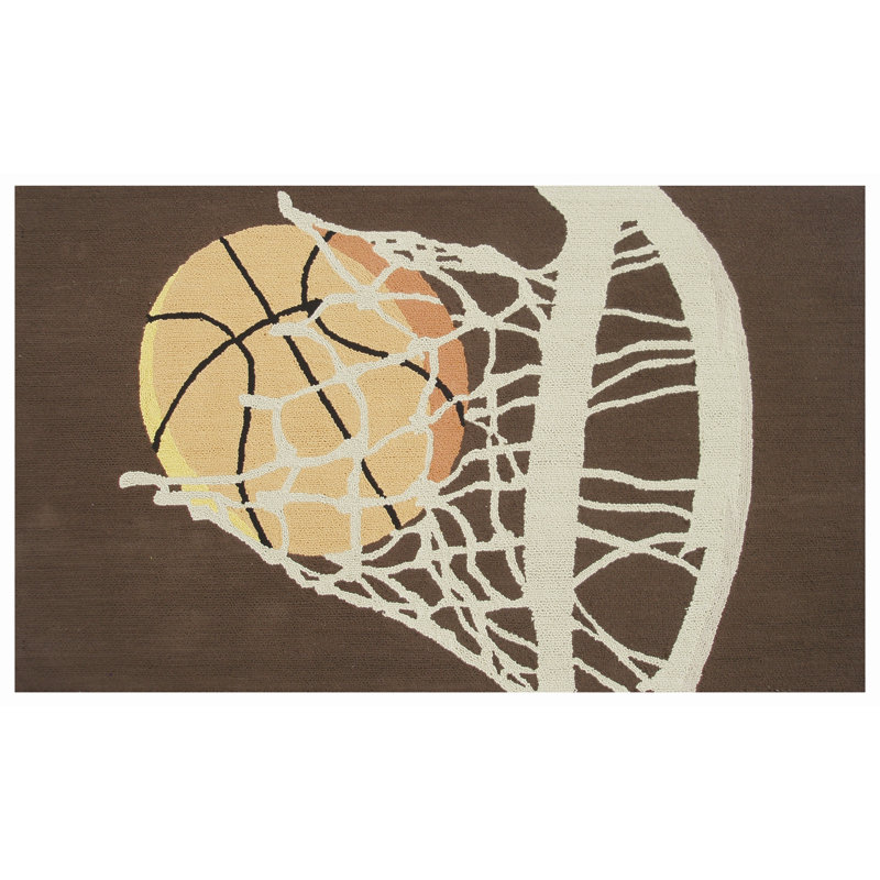Coton tissé à la main brun/beige Tapis décoratif, Rectangle 2 pi 8 po x 4 pi 8 po