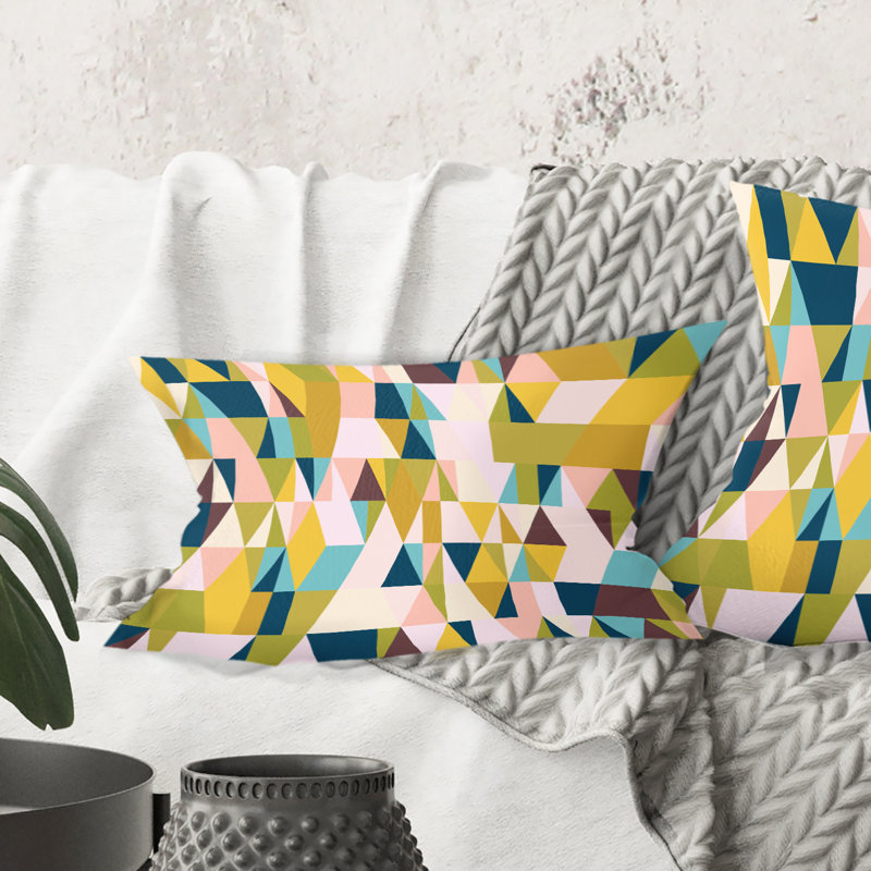 Triangular Retro Design I - Mid-Century Modern Printed Throw Pillow